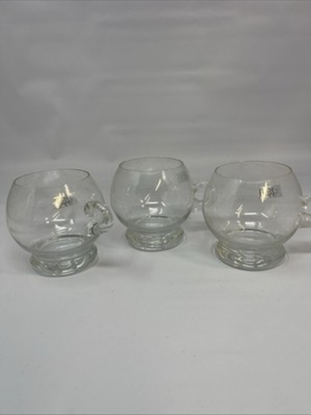 Krosno Crystal Punch Bowl Cups with Handles - Set of 3